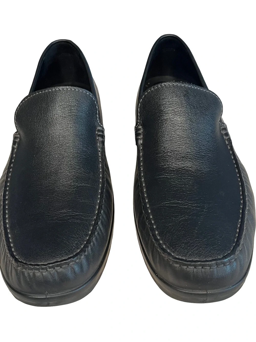 Ecco S Lite Men’s Black Leather Loafers Sz EU 44 US 10.5 Slip On Shoes EUC